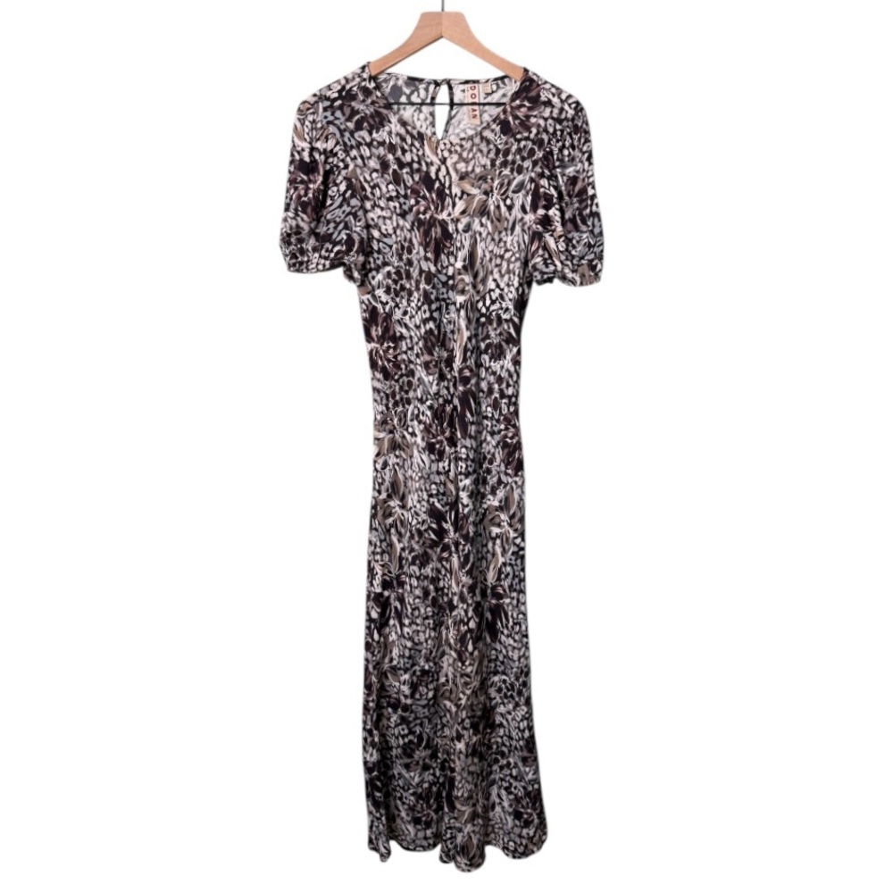Anthropologie Dolan Left Coast Moira Bias Floral Midi Dress Brown White Large